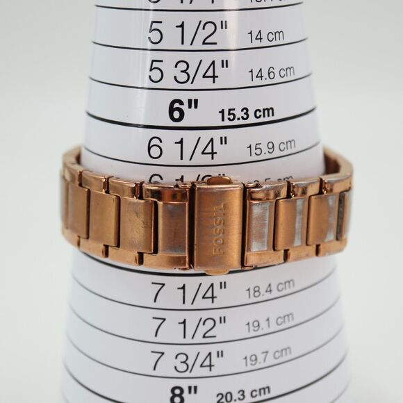 Fossil Women's Rose Gold Tone Watch 40mm Glitter Dial Crystal Bezel BQ1096 - Picture 4 of 15